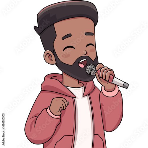 Rapper - Vector icon, isolated on white background  -  