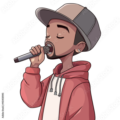 Rapper - Vector icon, isolated on white background  -  