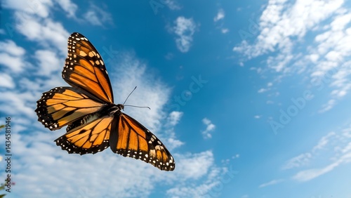 monarch butterfly on blue sky