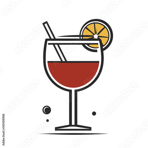 Sangria - Vector icon, isolated on white background  -  