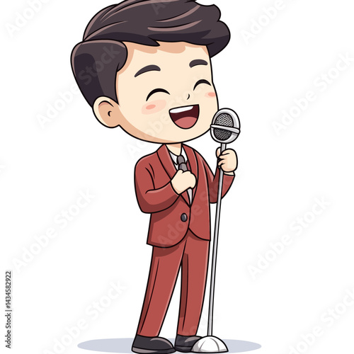 Singer - Vector icon, isolated on white background  -  