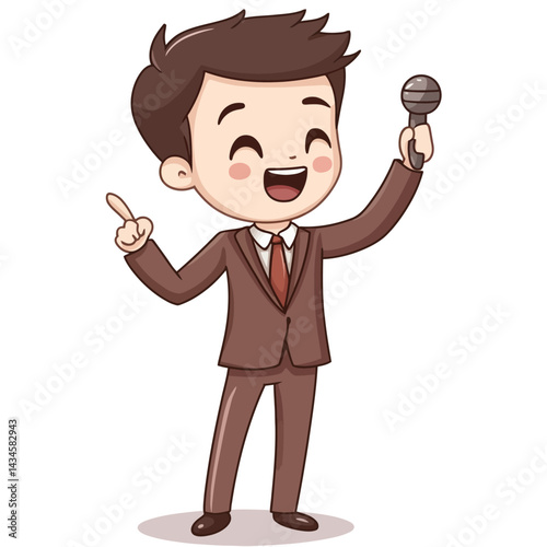 Singer - Vector icon, isolated on white background  -  