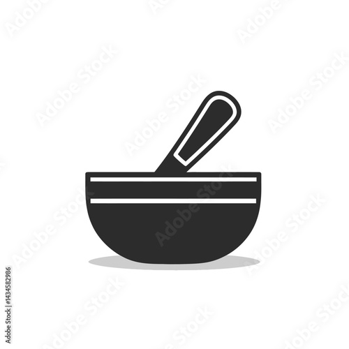 Singing Bowl - Vector icon, isolated on white background  -  
