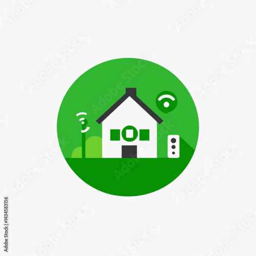 Smart Home - Vector icon, isolated on white background  -  