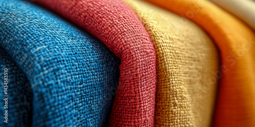 Colorful canvas deck chair fabric showcasing summer textures in vibrant hues perfect for outdoor relaxation and leisure