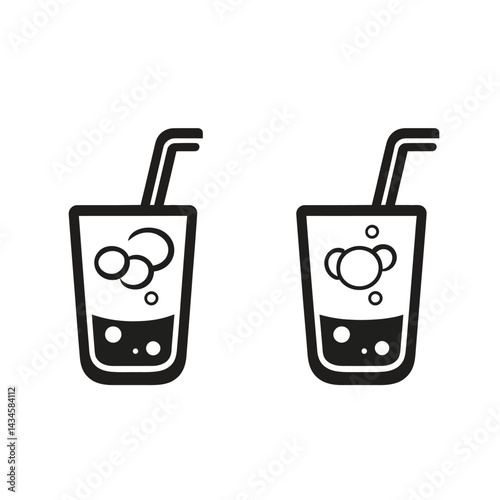 Soda - Vector icon, isolated on white background  -  