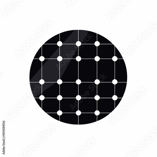 Solar Panel - Vector icon, isolated on white background  -  