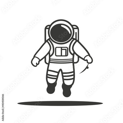Spacewalk - Vector icon, isolated on white background  -  
