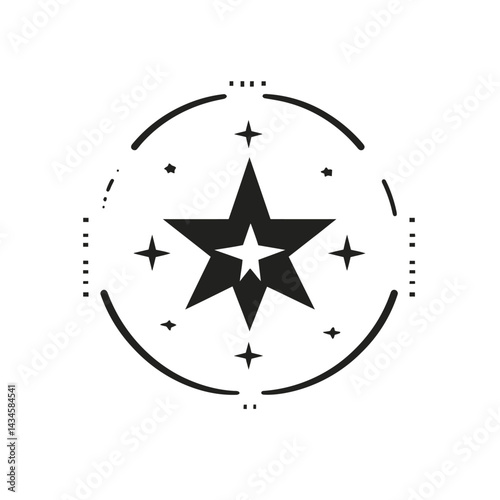 Star Map - Vector icon, isolated on white background  -  