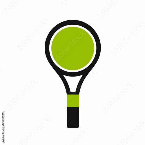 Tennis Racket - Vector icon, isolated on white background  -  