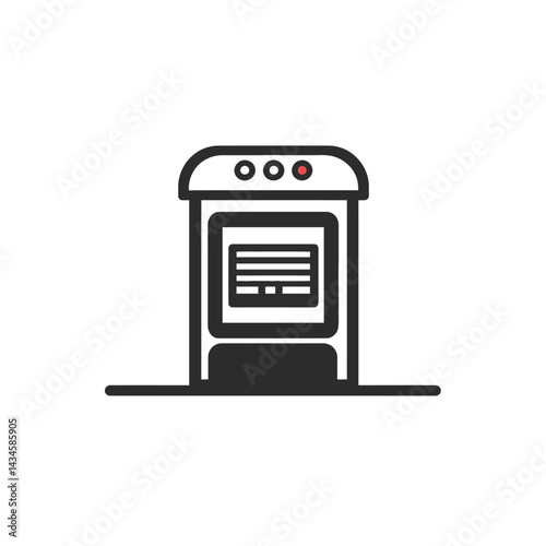 Ticket Booth - Vector icon, isolated on white background  -  