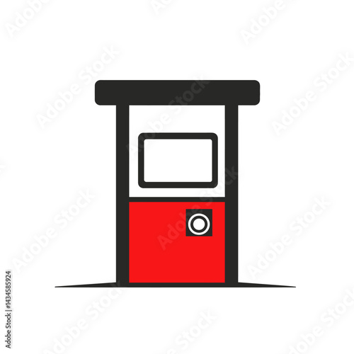 Ticket Booth - Vector icon, isolated on white background  -  