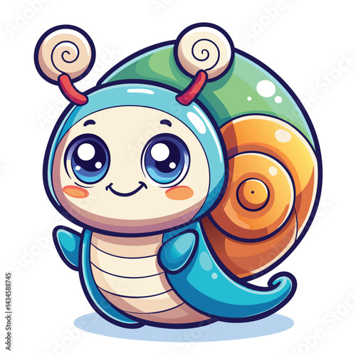 Cute snail cartoon character