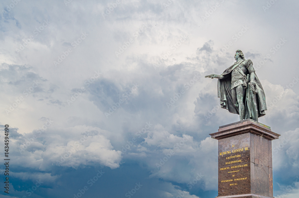 Fototapeta premium Monument to King Gustav III in Stockholm, Sweden