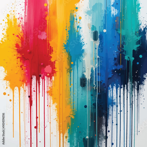Spray Paint Banner, Vector Lines, Abstract Drips