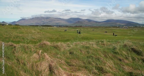 Golf course Ireland distant mountain landscape beautiful scenery