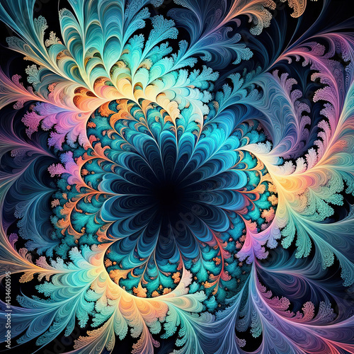 Abstract background, circular, fractal, delicate pastel-colored texture
