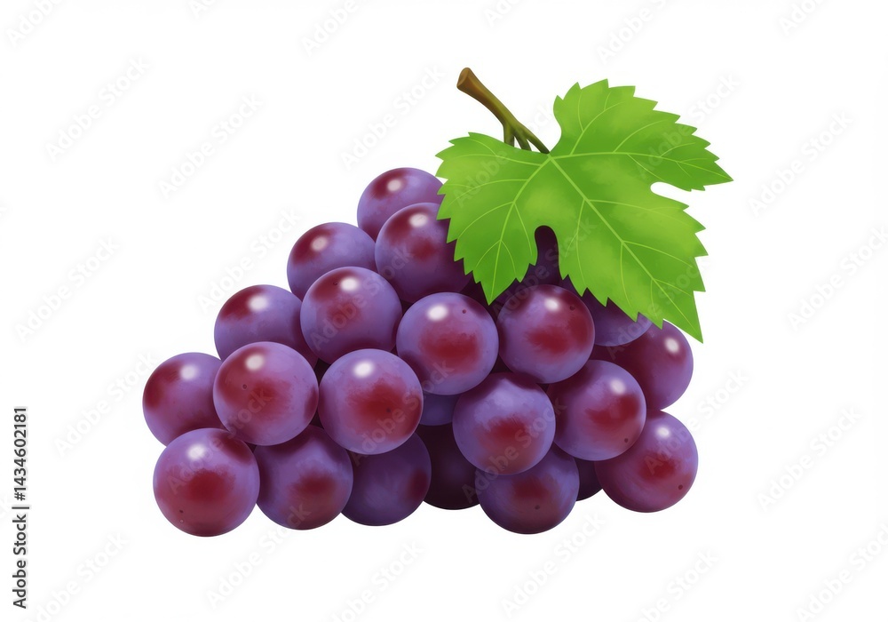 Fototapeta premium Fresh purple grapes fruit bunch healthy eating food photography