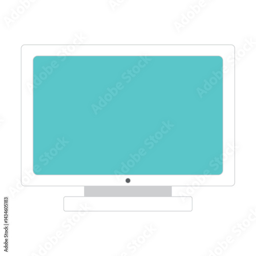 Flat computer monitor icon. Vector