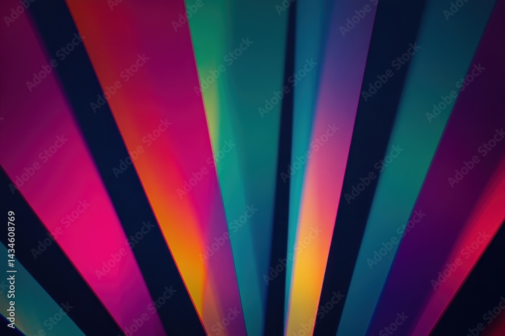 Vibrant, radiating light beams of varied colors Vibrant, radiating light beams of varied colors