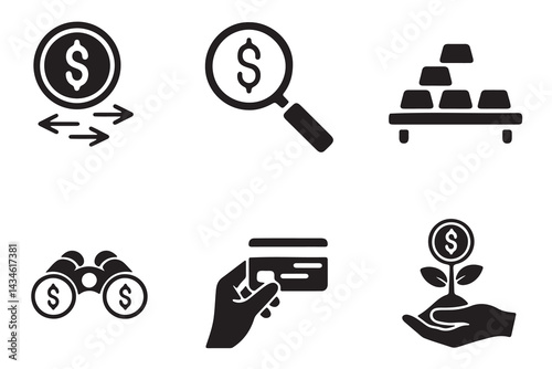 Vector Icons Representing Financial Concepts