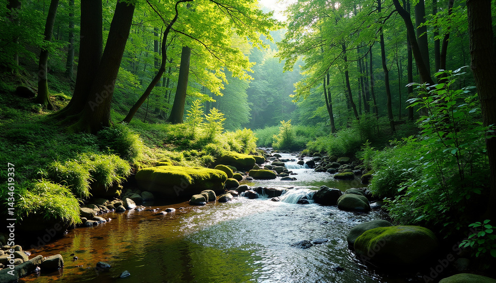 Obraz premium Tranquil Forest Stream