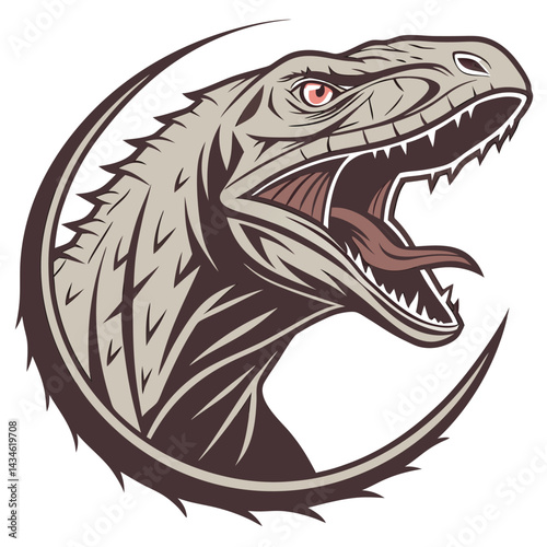 Prehistoric creature head illustration