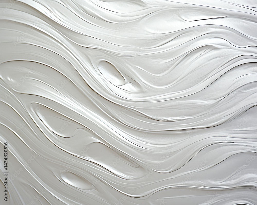 Obraz premium Abstract Off-White Paint Texture with Wave-like Patterns