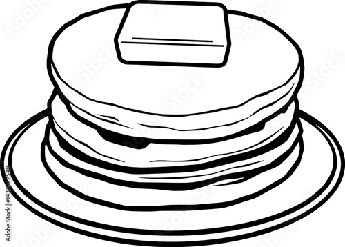 Buttery Stack of Pancakes on a Plate Ready to Eat
