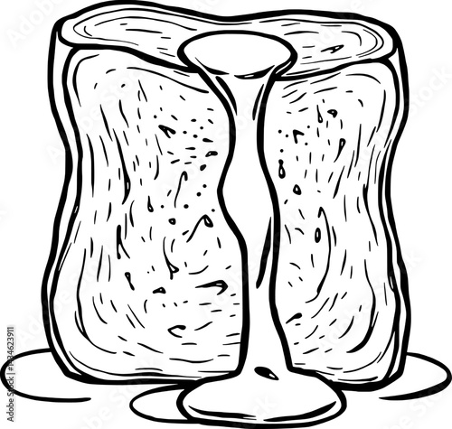 Delicious Double-Decker Hamburger Line Art Illustration
