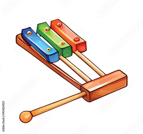 Colorful Xylophone Illustration Musical Instrument Vector For Childrens Designs And Educational Materials