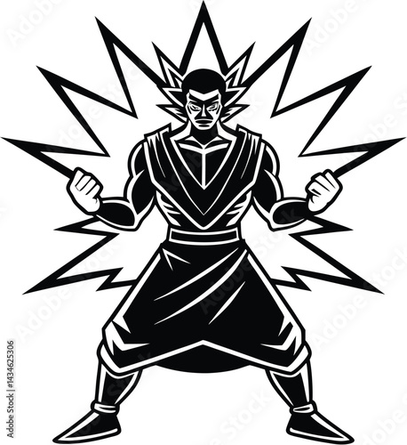 Kamehameha silhouette vector designs 10