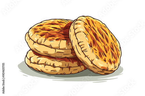 Arabic bread bakery arabic isolated