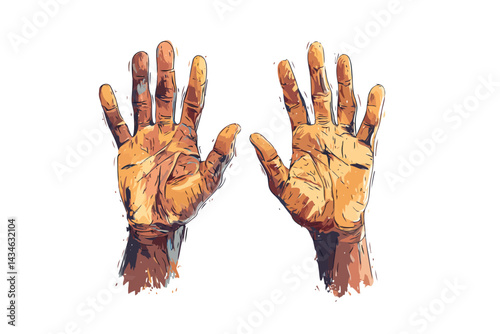Dirty man hands clean isolated