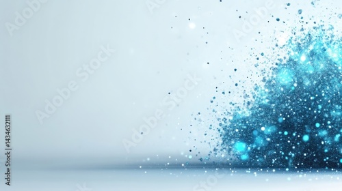 Wallpaper Mural Abstract light blue glitter explosion on a light gray background.  A digital graphic design with a diffused light source Torontodigital.ca