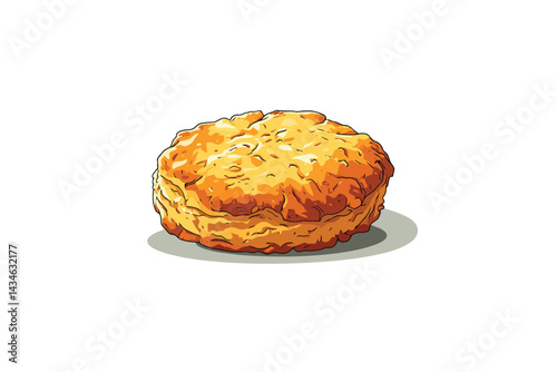Fluffy buttery biscuit golden isolated