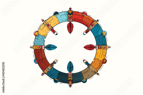 Native American Medicine Wheel ethnic isolated