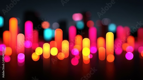 A vibrant depiction of crypto trading, showcasing blurred city lights that reflect the fastpaced digital market.
