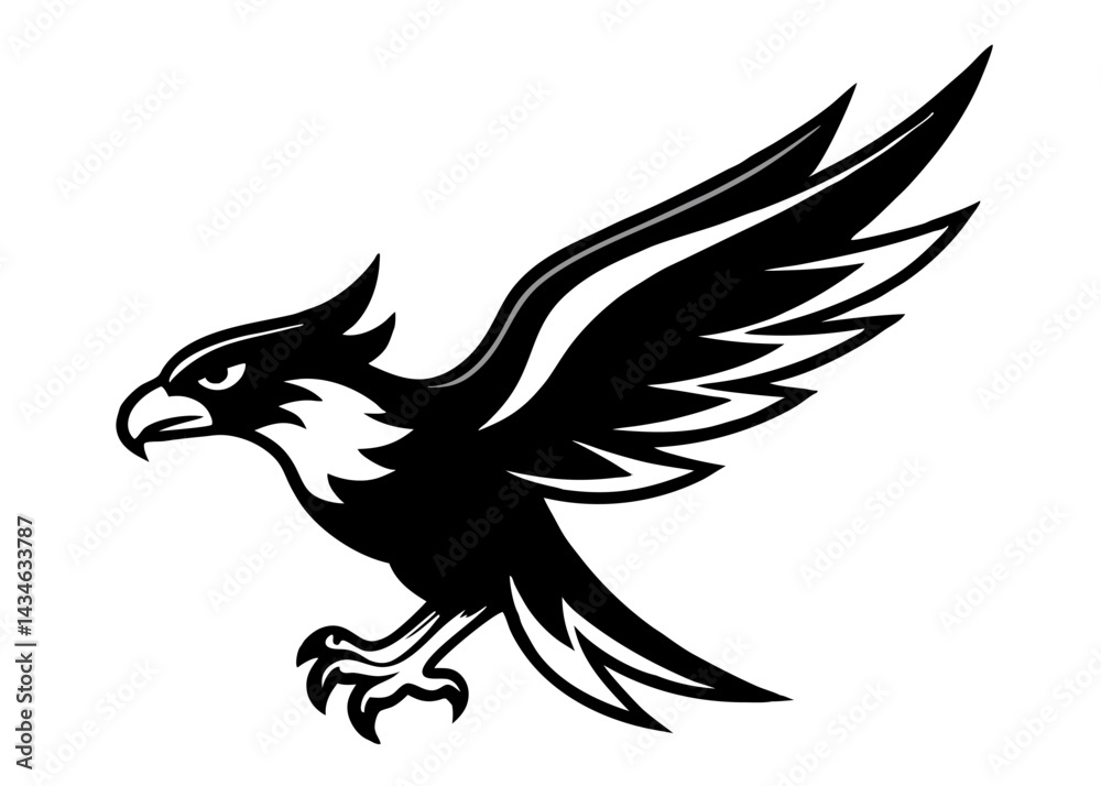 soaring falcon silhouette: Captivating and powerful silhouette of a falcon in flight, representing freedom, ambition and speed. soaring falcon silhouette: Captivating and powerful silhouette of a falcon in flight, representing freedom, ambition and speed.