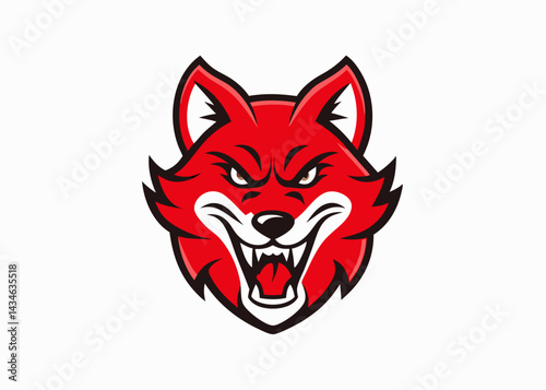 Furious Fox Mascot: The fierce visage of a determined fox, rendered in bold vector lines, with an angry expression, epitomizing energy and determination for your project
