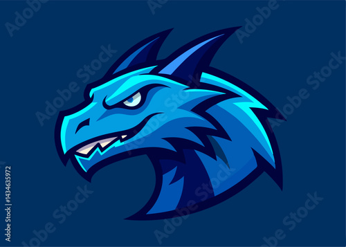  Majestic Dragon Emblem: A striking emblem of a blue dragon head, exuding strength and power. The sharp details and dynamic color scheme create a captivating visual, ideal for gaming, fantasy.