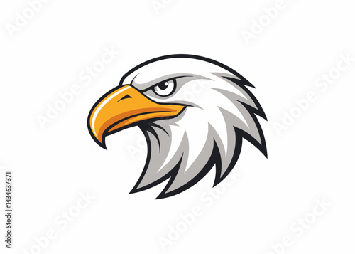 Majestic Eagle Emblem: A striking illustration of an eagle's head, rendered in a sleek, modern style, exuding power, strength, and freedom. This emblem is ideal for representing values of vision.