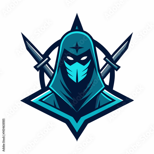 Mysterious Assassin: A formidable assassin shrouded in a teal ensemble, a striking emblem of stealth and precision, embodies the essence of martial prowess.