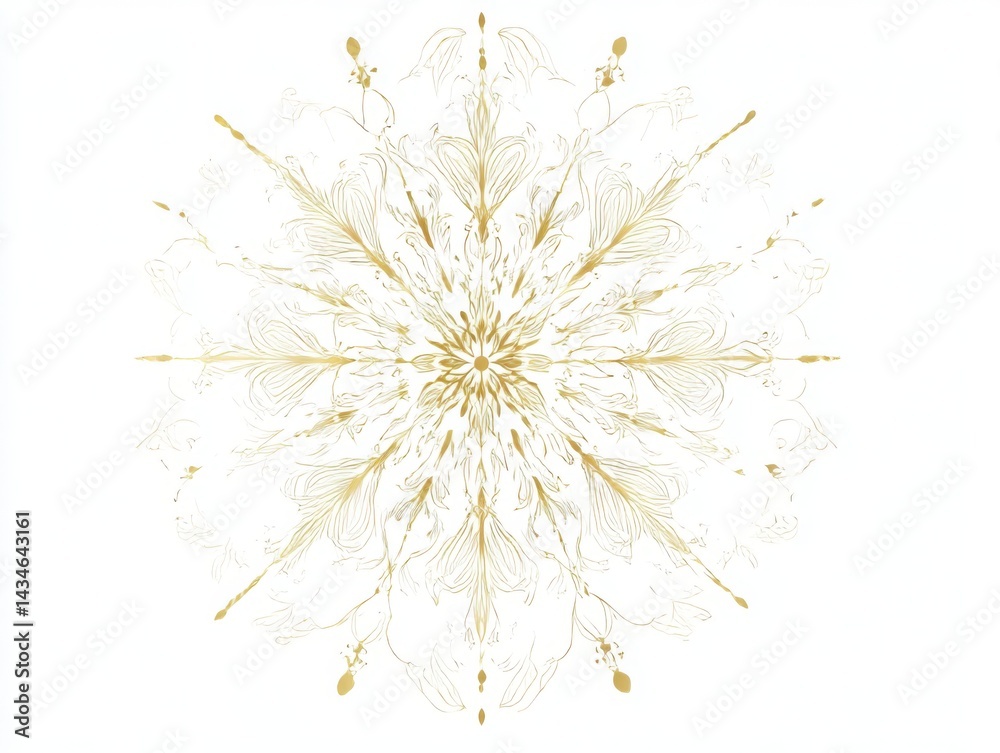 Golden ornate floral pattern isolated on white background Golden ornate floral pattern isolated on white background