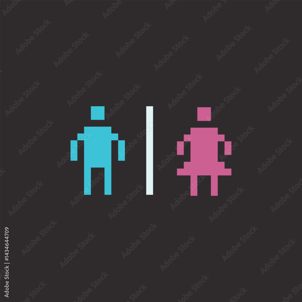 Obraz premium this is toilet icon in pixel art with simple color, this item good for presentations,stickers, icons, t shirt design,game asset,logo and your project