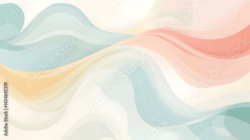 Abstract Watercolor Swirls: A vibrant digital watercolor background featuring smooth, flowing swirls in pastel hues of blue, pink, and yellow, creating an elegant and ethereal abstract art piece.