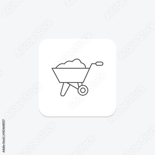 Wheelbarrow With Soil, vector, pixel perfect, illustrator file