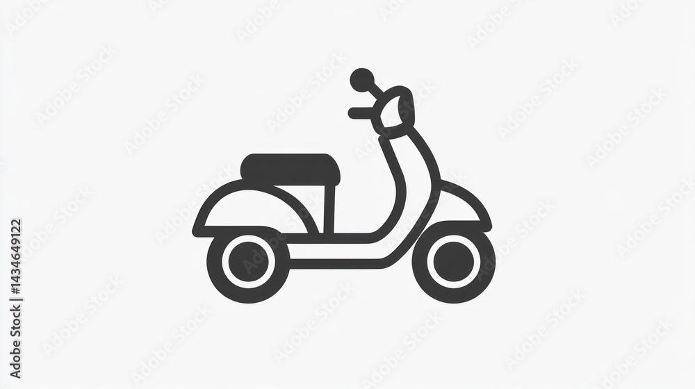 Obraz premium Scooter graphic, side view, simple design