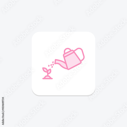 Watering Plants, vector, pixel perfect, illustrator file