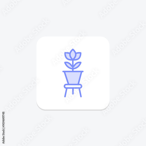 Flower Pot On Stand, vector, pixel perfect, illustrator file